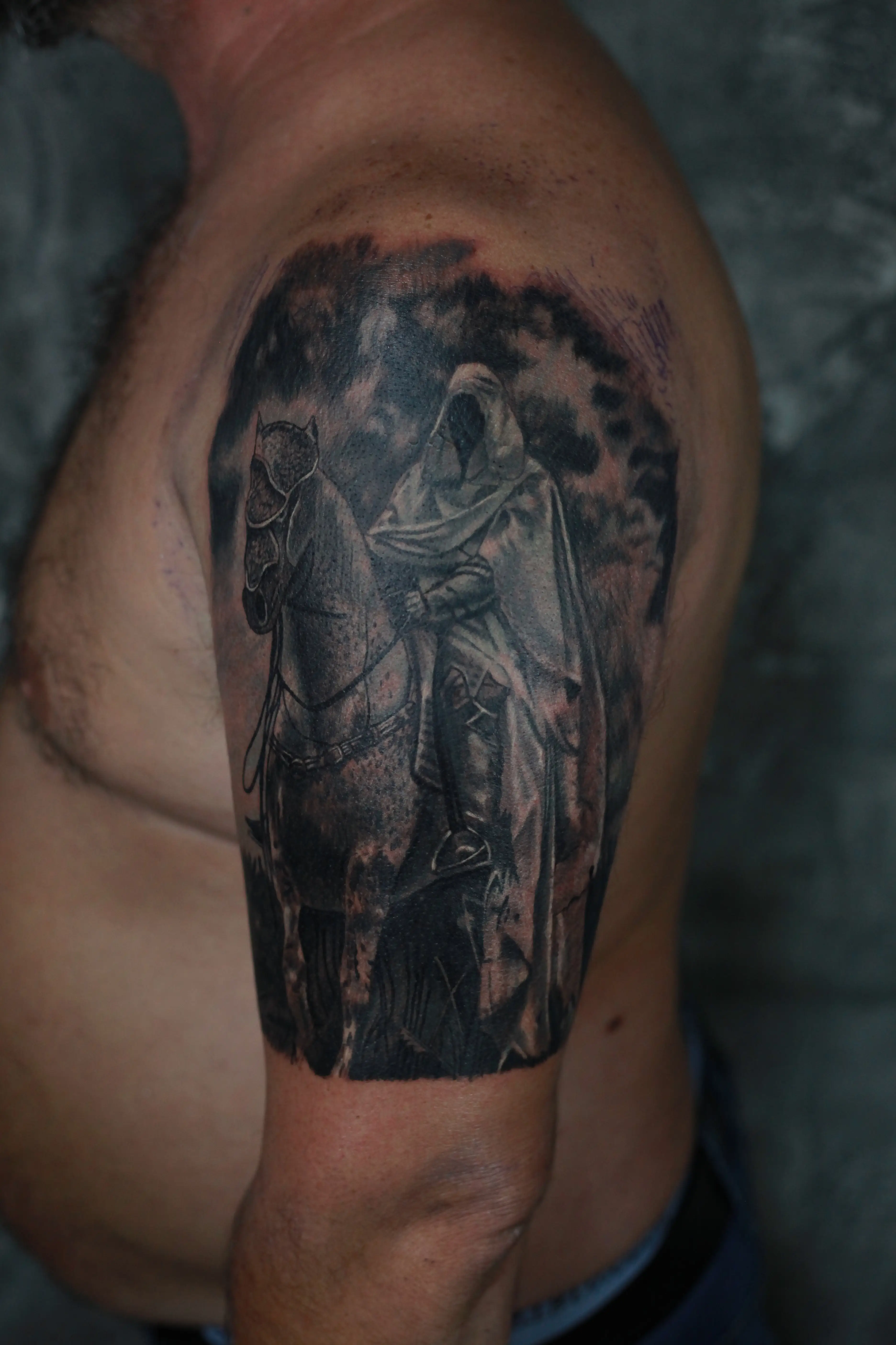 Tetovaža Konjanik - Black & Grey - Eternal Art Tattoo Studio Loznica